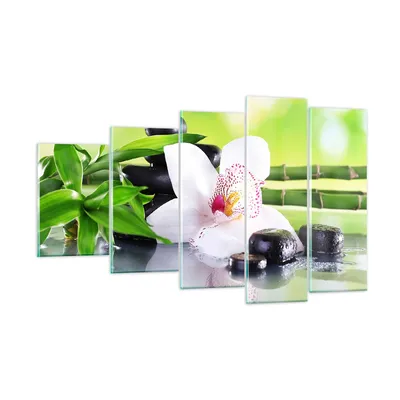 Produktbild von Bilder auf glas - blume orchidee - 100x60cm - Glasbilder - Wandbilder - Kunstdruck - zum Aufhängen bereit - Wanddekoration aus Glas - Glas Bilder - Wandbild auf Glas - 5 Teile - GEG100x60-3659