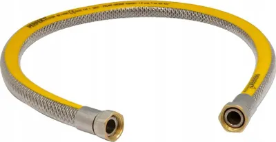 Zdjęcie produktu dla Perfexim | Wąż gazowy 1/2" - 1500 mm - Żółty - Elastyczny - Wysokiej jakości - Wzmocniony stalą