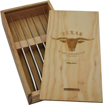 Zdjęcie produktu dla Zestaw 6 teksańskich noży do steków ze stali nierdzewnej