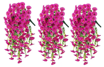 Produktbild von 3er-Set künstliche, hängende Prunkwinden, UV-beständig, realistische Seidenblumen, künstliche Blumendekoration für Hochzeiten, Partys, drinnen und draußen, Garten, Wanddekoration