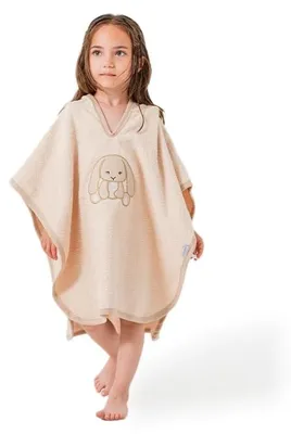 Produktbild von Ankibaby Baby Badeponcho mit niedlichem Hasenmotiv – Kapuzenhandtuch aus 100% Ba