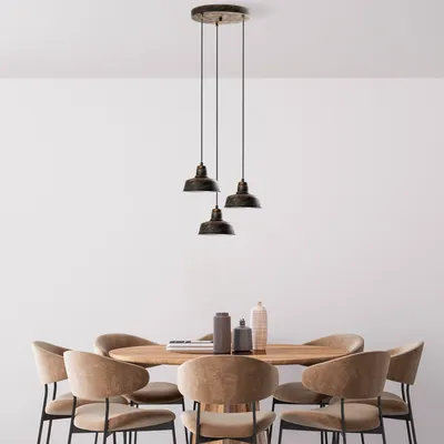 Produktbild von Opviq, MEMATI-181RETRO-3, Kronleuchter, METALLKÖRPER, Antiquität, 108 x 30 x 30 cm