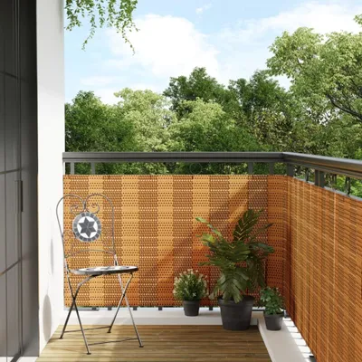 Obrázok produktu pre Maison Exclusive – Balkónová zástena, svetlohnedá, 600 x 80 cm, poly ratan