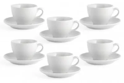 Immagine prodotto di H&H Set 6 Tazze Caffè Pearl Con Piattino In Porcellana Bianca Cc 90