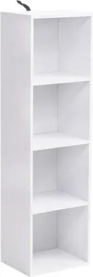 Immagine prodotto di Libreria Happyment Hilda – Bianca – Scaffale a terra – 4 ripiani – Scaffale aperto – MDF – 30×24×106 cm