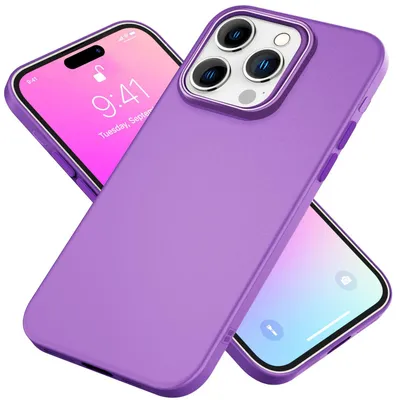 Image de Étui en silicone NALIA pour iPhone 16 Pro – Mat et antidérapant, toucher doux – ASTRON (étui en TPU souple et résistant aux chocs) – Marque berlinoise – Violet