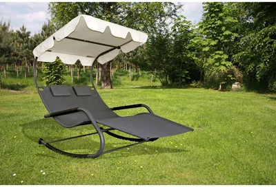 Doppel-Schaukelliege Gartenliege Sonnenliege SERIFOS mit Sonnendach