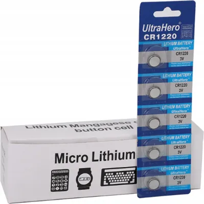 Imagen del producto de Baterías de Litio CR1220 3V – 5 Unidades | Tecnología Alcalina | Para Dispositivos Electrónicos