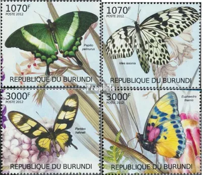 Produktbild von Briefmarken Burundi 2012 Mi 2540-2543 (kompl.Ausg.) postfrisch Seltene Schmetterlinge