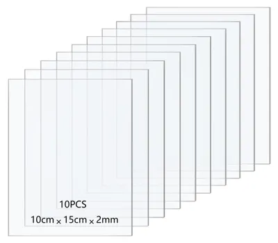 Acrylglasplatten, 10 Stück, 10x15 cm, 2 mm, transparent