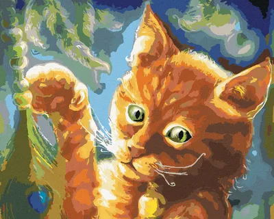 Zdjęcie produktu dla Zuty - Painting by Numbers - FANTASY ORANGE CAT, 40x50 cm, bez ramy i bez zamknięcia płótna