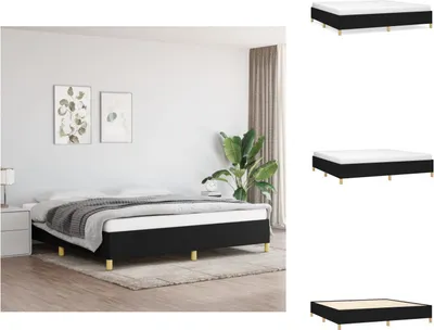 Immagine prodotto di vidaXL Struttura letto nera 200x200 cm in tessuto - Letti e strutture letto