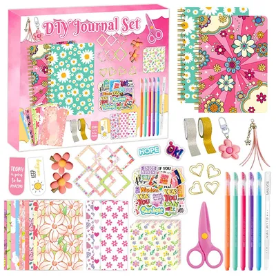 Produktbild von Mega Tagebuch Set Teenager Mädchen Geschenke, Tagebuch Geschenk ab 8 9 10 11 12 13 14 Jahre Mädchen, DIY Schulsachen, Schrein und Scrapbook Set