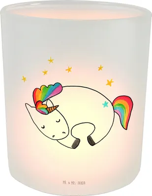 Produktbild von Mr. & Mrs. Panda glas kerzenhalter Einhorn Nacht - Transparent - Geschenk, Freundin, Kerzenglas, Windlicht, Traum, Teelichthalter, Menschen, glaswindlicht, Unicorn, aus