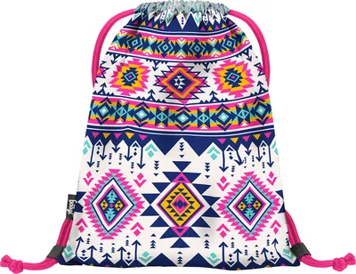 Produktbild von Baagl Turnbeutel für Mädchen und Damen -  Schuhbeutel, Schule und Kindergarten Sportbeutel, Sportrucksack (Boho)