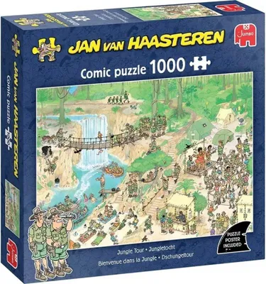 Image de Jan van Haasteren Puzzle - La promenade dans la jungle, 1000pcs.