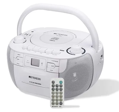 Productafbeelding van TR621 CD-speler Boombox met cassette en afstandsbediening, wit