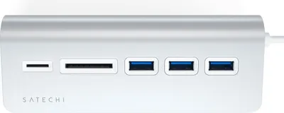 Immagine prodotto di Hub USB Type-C in alluminio e lettore di schede Satechi USB-C argento