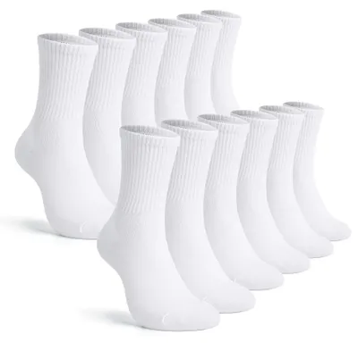 Produktbild von TUUHAW Tennissocken Damen 35-38 Sportsocken Socken Damen 35-38 Weiß 12 Paar