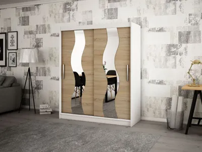 Zdjęcie produktu dla MINIO szafa 150 cm SEWILLA biały mat / dąb sonoma