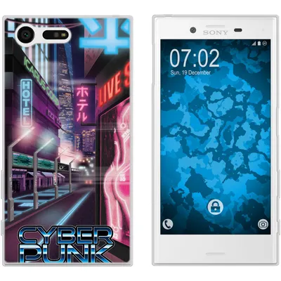 Produktbild von PhoneNatic Case kompatibel mit Sony Xperia X Compact Silikon-Hülle Retro Wave Cyberpunk.01 M4