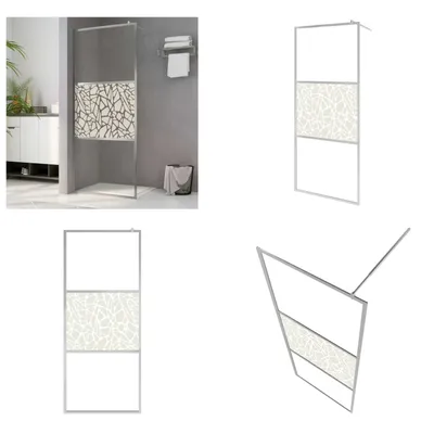 Produktbild von vidaXL Duschwand für Begehbare Dusche ESG Glas Steindesign 100x195 cm - Duschwand - Duschwände - Begehbare Dusche - Begehbare Duschen