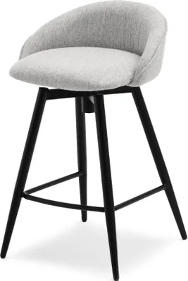 Image de Chaise de bar rembourrée KATIANA - gris / noir