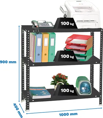Obrázek produktu pro Kovové regály COMFORT PLUS 3/400 900 ANTRACIT