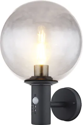 Produktbild von LED Wandleuchte, Bewegungsmelder, anthrazit, Glas rauch, H 37 cm