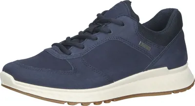 A single blue Ecco sneaker is shown from the side against a white background.