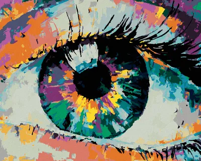 Produktbild von Zuty - Malen nach Zahlen - BUNTES MENSCHLICHES AUGE, 40x50 cm, mit Keilrahmen (bereits gespannt)