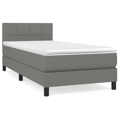 Produktbild von Boxspringbett mit Matratze Dunkelgrau 90x190 cm Stoff