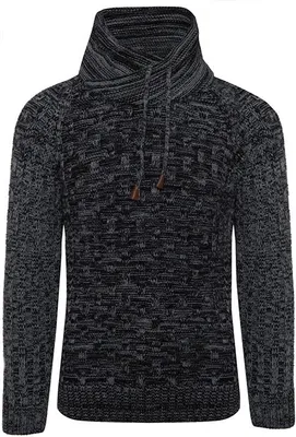 Zdjęcie produktu dla Elegancki sweter z dzianiny CARISMA CRM7529, czarny, z kołnierzem typu szal, rozmiary S–XXL