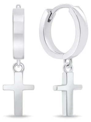 Produktbild von Creolen aus Silber mit Kreuz-Motiv