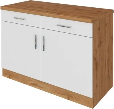 Produktbild von Küchenschrank Sorrella 100cm 2 Türen und 2 Schubladen - weiß/Eiche