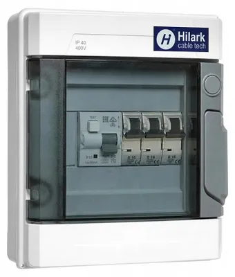 Produktbild von Baustromverteiler Aufputz mit FI-Schutzschalter, 1-phasig, Sicherung 3x B16 1P