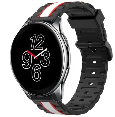 Produktbild von Strap-it OnePlus Watch Special Edition Armband (Schwarz/Weiß)