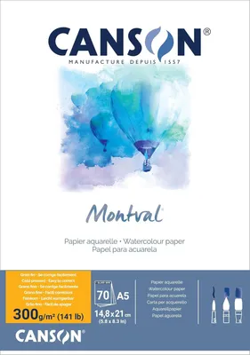 Produktbild von CANSON Aquarellblock "Montval" DIN A5 70 Blatt