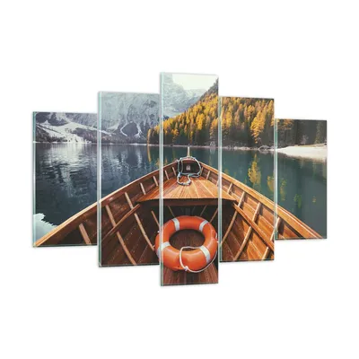 Produktbild von Bilder auf glas - 5 Teile - £ódŸ Berge Kajak - 150x100cm - Glasbilder - Wandbilder - Bilder - zum Aufhängen bereit - Wanddekoration aus Glas - Glas Bilder - Wandbild auf Glas - GEA150x100-4981