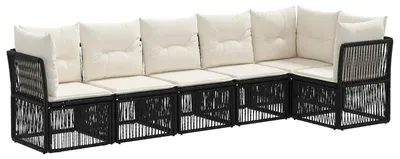 Produktbild von vidaXL Gartensofa-set 6 pcs Schwarz Poly-Rattan