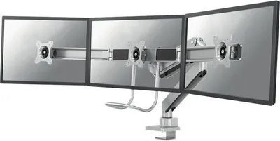 Produktbild von Neomounts NM-D775DX3SILVER Monitorarm 17-27" - Gasfeder - Topfix - 180°-Stopp, Klemme/Durchführung, 6 kg, 43,2 cm (17"), 68,6 cm (27"), 100 x 100 mm, Silber