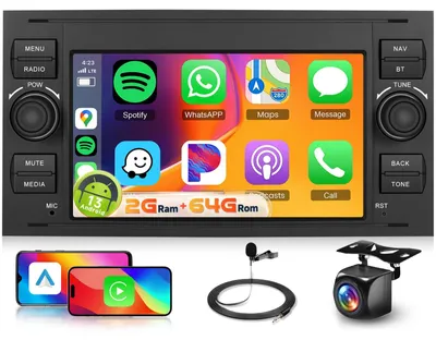 Obrázok produktu pre Autorádio s funkciou Carplay pre modely Transit, Fiesta, Focus (ročníky 2005-2012) | 9-palcový dotykový displej, Android Auto, GPS, RDS/FM, Bluetooth, USB