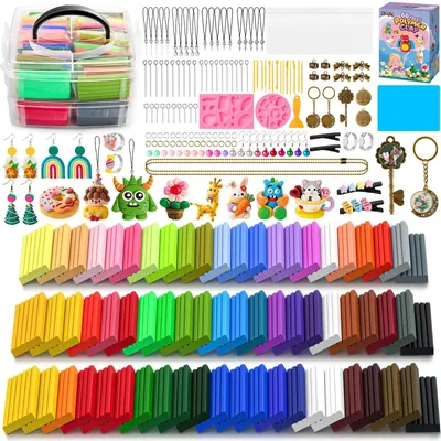 Productafbeelding van Solidchoice - Polymeerklei Set met 66 Kleuren en 14 Accessoires