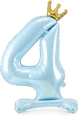 Produktbild von Folien-Standballon Zahl "4", 84 cm, blau