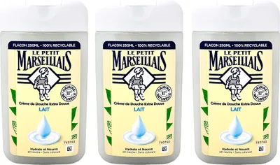 Obrázok produktu pre Le Petit Marseillais sprchový gél: mlieko pre jemnú starostlivosť - 3x 250 ml z Francúzska