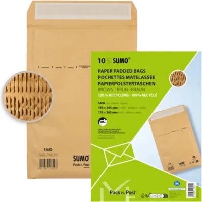 Produktbild von Papierpolstertasche D Sumo 10er braun 175x265mm