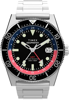 Zdjęcie produktu dla Timex TW2W95300 Deep Water Reef 200 GMT czarny czerwony niebieski srebrny zegarek męski NOWOŚĆ