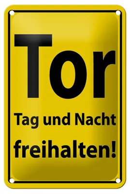 Produktbild von Blechschild Hinweis 12x18cm Tor Tag und Nacht freihalten