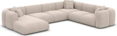 Produktbild von Strukturstoff U-Form XXL Wohnlandschaft Belio Beige Links