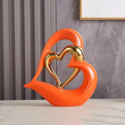Produktbild von Keramisches Dekorationsstück, Oranger Goldton, Wunderbare Huisdecoratie, Souvenir, Idealer Geschenkidee, Einzigartige Woonkamerdekoration.